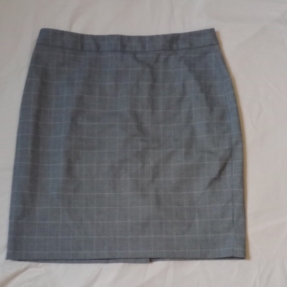 Banana Republic Gray Plaid Pencil Skirt, 10P